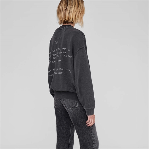 Anine Bing Jaci Sweatshirt, Washed Black 